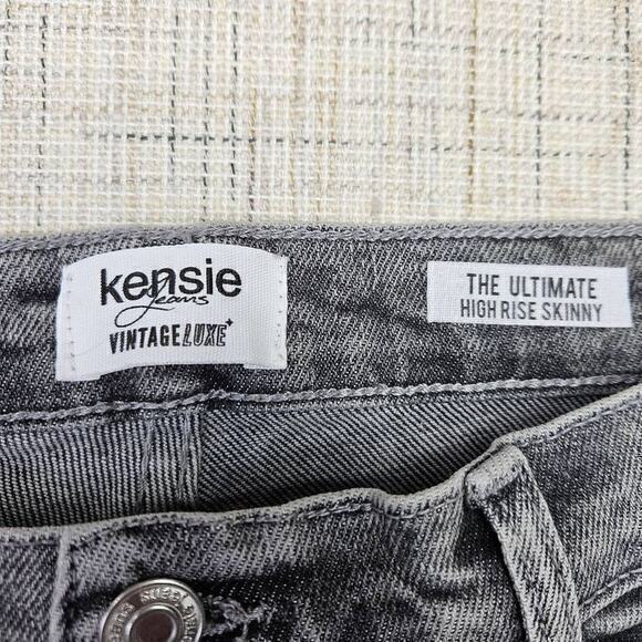 Kensie Vintage Luxe Button Fly High‎ Rise Skinny Gray Size 8 29 - Picture 5 of 7